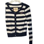 Hollister VTG Y2k Women Striped Knit Top Cardigan Sweater Small Navy Bella Swan Photo 2