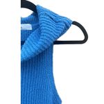 Free People  Beach FP Blue Ribbed Chunky Knit Sleeveless Cowl Neck Sweater NWT Photo 2