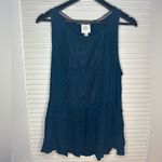 Knox Rose 💙 Blue Tiered Lace Sleeveless Tank Top Photo 1