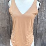 Aerie NWT SMOOTHEZ by Tan w/sparkle Plunge Neck V Bodysuit Soft Stretch Size XL Photo 1