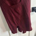 Cherish Women's Size M Open Front Longline Cardigan Sweater Maroon Red Ribbed Photo 4