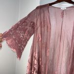 Asymmetrical Mauve Lace Cardigan Fairy Whimsigoth Boho Cottagecore Size Medium Pink Photo 2