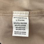 Crescent  Tan Blouse Women's Large Style CT7113 Lightweight Satin Look Top Photo 7