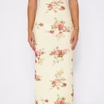 Women's Yellow Floral Sleeveless Cami Camisole Maxi Bodycon Slip Tank Dress Sz S Photo 0