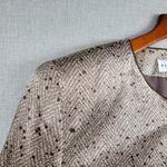 Saks 5th Avenue Real Clothes Saks Fifth Avenue Womens Jacket Sz L Brown Silk Button Up Speckled Photo 1
