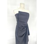 XScape  Women's Sz 8 Long Scuba Strapless Asymmetric Black Gown Dress Formal5723X Photo 5