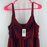 Torrid  Dress Size 12/Large/0 NWT Maxi Chiffon Pleated Burgundy Ombre Curvy Photo 7