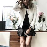 Maje  Leather Skirt Black Jupia Ruffle Mini 6 New Photo 4