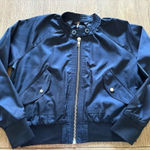 Free People  Midnight‎ Satin Bomber Jacket/ Windbreaker in Navy - Retail $158 Photo 0