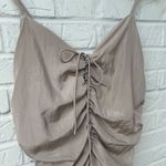 Almost Famous J.O.A. Women's Beige Lace-Up Ruched Mini Dress Size S Photo 3