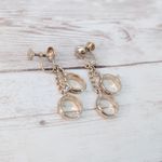 Vintage Screw Back Earrings Wedding Theme Dangle Ring Dangle Gold Photo 7