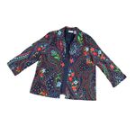 Alfred Dunner Colorful Floral Paisley Print Open Front Jacket Blazer Size 14 Photo 1