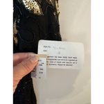 Sequin Dress Black/Gold Silk Beads Small V Photo 2