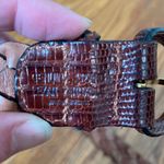 Made in Argentina Genuine Lizard Leather Braided belt Brown Women’s y2k Photo 3