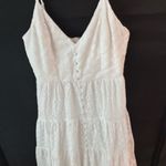 AQUA  White Tiered Eyelet Cotton Midi Dress Photo 2