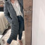 Garnet Hill  Charcoal Puffer Coat with Faux Fur Hood size 10 Photo 10