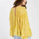 Gentle Fawn Yellow Printed Long Sleeve Peplum Blouse Size Medium Photo 1