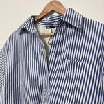 ZARA  Oversized Striped Button Down Crop Shirt Top Size Small Blogger Fave Photo 4