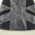 Retrofete Fae Patchwork Skirt Black Lamb Leather Goat Suede Size Medium NWT Photo 6