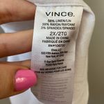 Vince  Linen Blend Tie Waist Shirt Dress Optic White 2X Photo 5