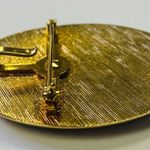 Sarah Coventry Coraline Brooch Pendant Pink Orange Gold Tone Glitter Lucite Oval Photo 5