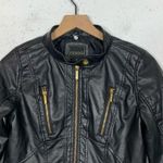 COOGI  Black Faux Leather Moto Biker Jacket Size Small Photo 1