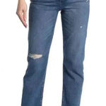 Madewell  Womens Blue Distressed Cropped Classic Straight Leg Jeans Size 32 Photo 0
