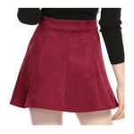 Allegra K NEW Red Vegan Suede Button A-Line High Waisted Mini Skirt L Photo 4