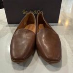 Style & Co Ursulaa Square Toe Slip On Loafers Women's 8M Brown Memory Foam Sole Photo 3