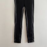 BCBGMAXAZRIA Caragh Faux Leather Panel Leggings Black Pull On Mixed Media Small Photo 6