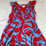 Sugar Lips Ohana Bayla Deep V Maxi Dress Women's Size Large 100% Rayon Red, Blue Photo 6