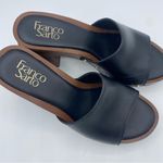 Franco Sarto Black 1" Platform Capri Slip On Leather Studded Wood Clogs size 6 Photo 1