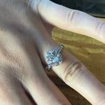 Natural Aquamarine Blue Diamond Sterling Silver Ring Size 6.75 Photo 3