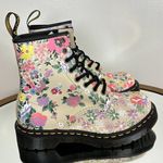 Dr. Martens  1460 Floral Mash Up Leather Lace Up Boots Parchment Beige Backhand Photo 6