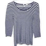 J Crew Factory striped cotton Crewneck long sleeve zip back t Photo 0