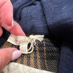 Mystree NEW  Womens Plaid Shirt‎ Jacket Shacket Brown Blue Hooded Size Large Photo 3