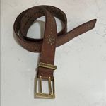 Rustic Calvin Klein Jeans Brown Belt with Gold Buckle Photo 0