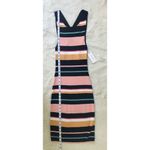 Ella Moss  Striped Bodycon‎ Tank Dress Ribbed Sleeveless Black Pink Small New Photo 12