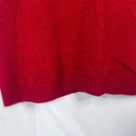 J Jill Bright Red Open Weave Long Sleeve Wool Blend Sweater Shirt Dress Size MP Photo 4