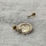 18k Gold plated Square White Crystal Zircon 3mm Stud Earrings Photo 2