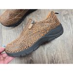 Lands' End All Weather Insulated Suede Zip Moc Shoes Animal Leopard Print 7B Brown Size 7 Photo 3