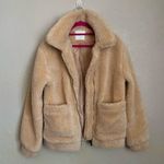 Elodie  Faux Shearling Teddy Coat in Cream Nude Small Photo 1