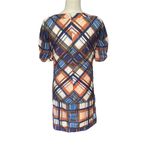 Anthropologie McGinn Plaid Shift Dress Size M Multicolor Short Sleeve FALL Orange Size M Photo 2