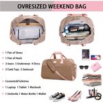 Weekender travel carry on duffel bag Tan Photo 6