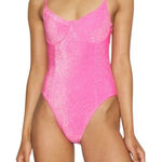 Good American Demi Cup One Piece Sparkle Swimsuit in Pink, Size 4/XL Photo 0