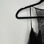 Chelsea28  Womens Black Satin Lace Back Spaghetti Strap Slinky Maxi Dress Medium Photo 8