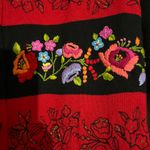 🌹 Just B Floral Embroidered Sweater – Size S – Bold, Artistic, and Beautiful Black Photo 2