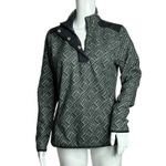 Adidas  Shirt Womens Small Black‎ White Geometric ClimaWarm Fleece Sweatshirt Photo 1