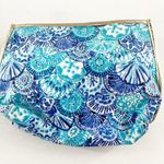 Lilly Pulitzer Oasis Pom Pom Seashell Printed Bag Clutch Turquoise Blue Photo 3