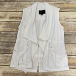 Anthropologie Sanctuary White Linen Blend Open Front Vest Photo 13